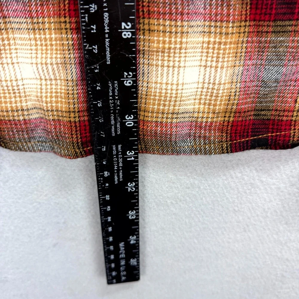 George Flannel Shirt‎ Mens XL Brown Beige Plaid Super Soft Long Sleeve Button Up